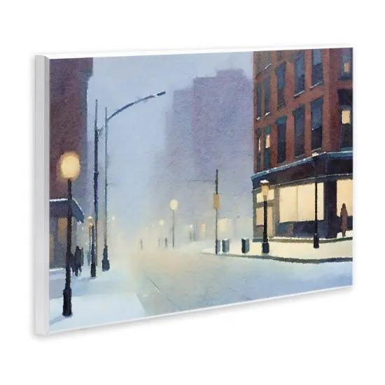 Stupell Industries Misty Winter City Street Wall Plaque Art Design by Noah Bay {3}