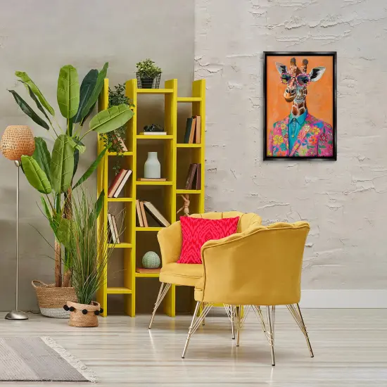 Stupell Industries Bright & Trendy Giraffe in Suit Floating Frame Design by LSR Design Studio {2}