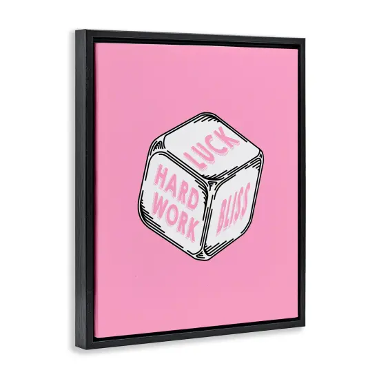 Stupell Industries Pastel Pink Lucky Dice Floater Framed Canvas Wall Art Design by Graffi*tee Studios {3}