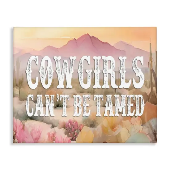 Stupell Industries Cowgirls Can't Be Tamed Canvas Wall Art Design by Lettered and Lined {1}