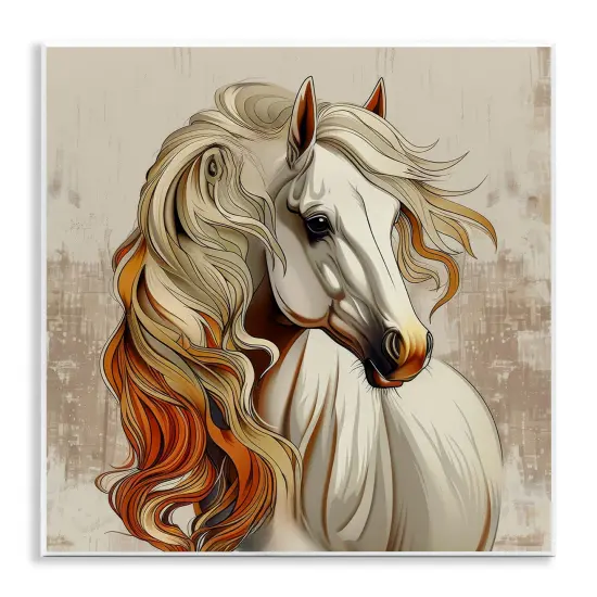 Stupell Industries Elegant Wavy Horse Mane Wall Plaque Art Design by Lazar Studio {1}