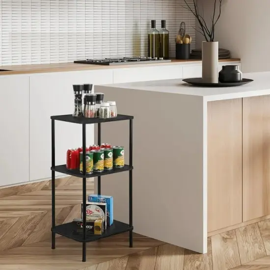 3 Tier End Table, Telephone Table, Narrow Side Table with Storage for Sofa Couch {4}