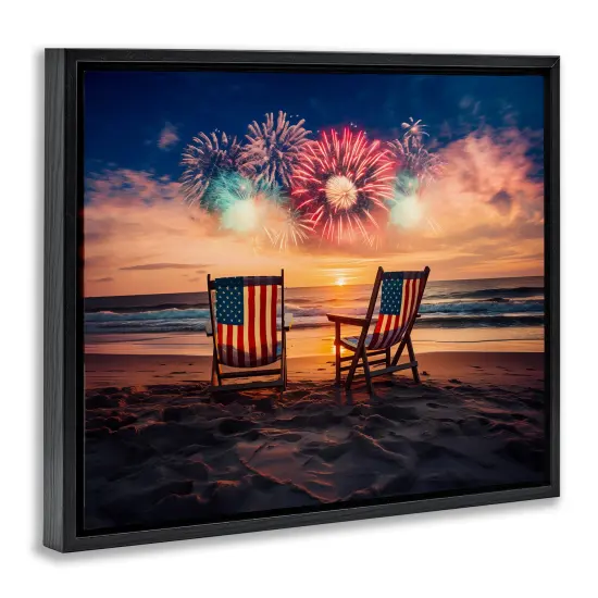 Stupell Industries Summer Fireworks at Beach Floating Frame Design by Arlington Prints {3}