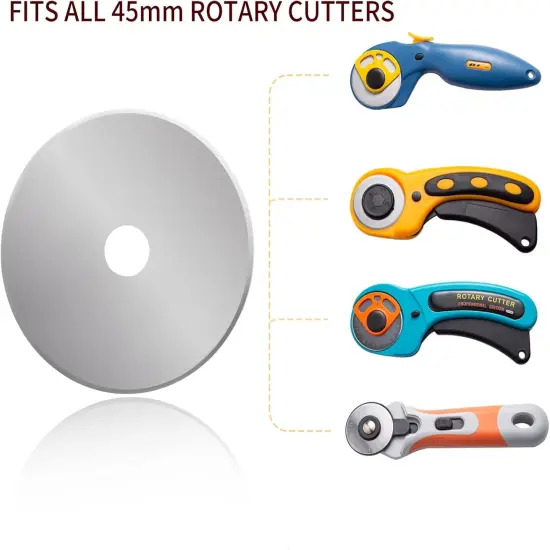 45mm Rotary Cutter Blades - 10 Pack Replacement Blades - Sharper Blades Have Better Cutting Effect, Great for Sewing, Quilting Supplies, Fabric and Crafts (Round Hole-45mm) {3}