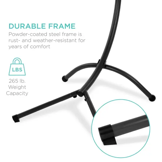 Best Choice Products Hanging Curved Chaise Lounge Chair Swing for Backyard, Patio w/ Pillow, Shade, Stand Yellow {6}