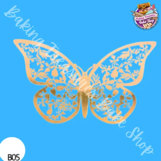 3D Gold Butterfly Wall Decor Styles Butterfly Party Decorations Cake Decorations Removable Stickers {5}