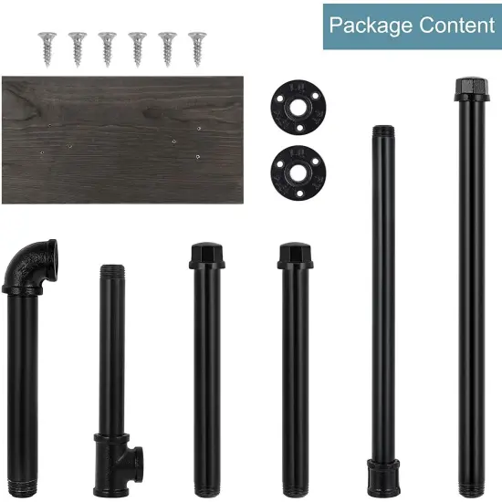 4-Roll Industrial Toilet Paper Holder Stand with Iron Pipe & Wooden Base Rustic Bathroom Organizer for 5 Rolls, Farmhouse Decor, Easy No-Drill Installation {3}