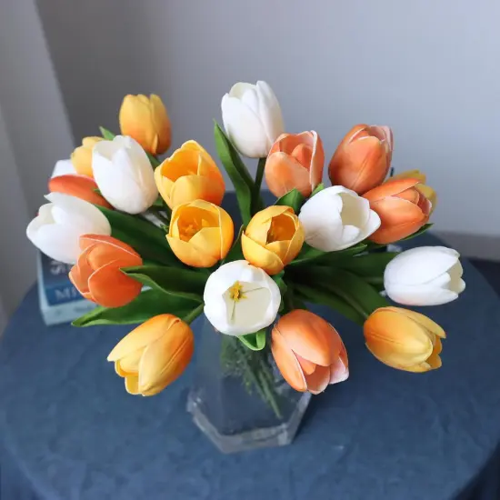 Autumng-Colors Tulip Flowers Artificial Luxury Big Tulip {3}
