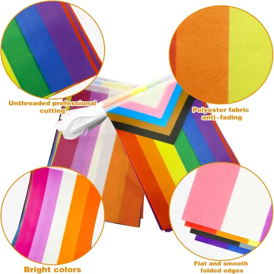 2Pcs Pride Flag Rainbow Banner, 32.8ft LGBT Flag Pride Decorations, LGBT String Flags Rainbow Flag Gay Pride Flag, Colorful Gay Flag Pride Decor for LGBT Party Rainbow Party (2 Styles, 60 Flags) {2}