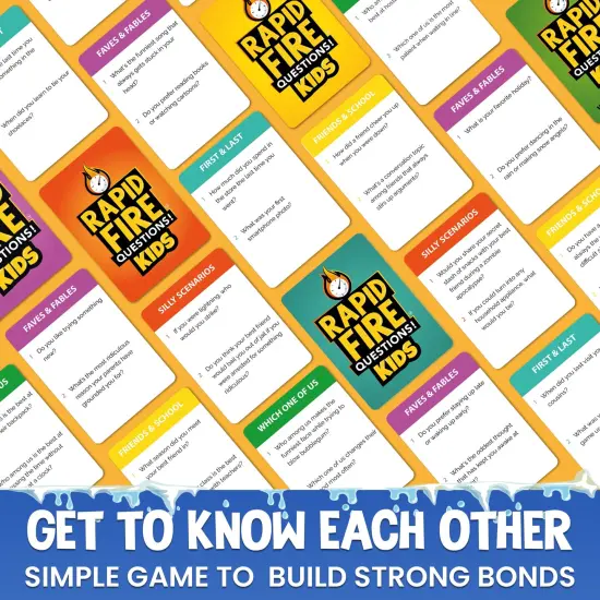 QUOKKA Kids Conversation Cards Game - Break The Ice Game for Kids and Families - Icebreaker Cards with 500+ Questions - Family Game for Kids 8-12 - Perfect for Family Game Night I Premium Version {5}