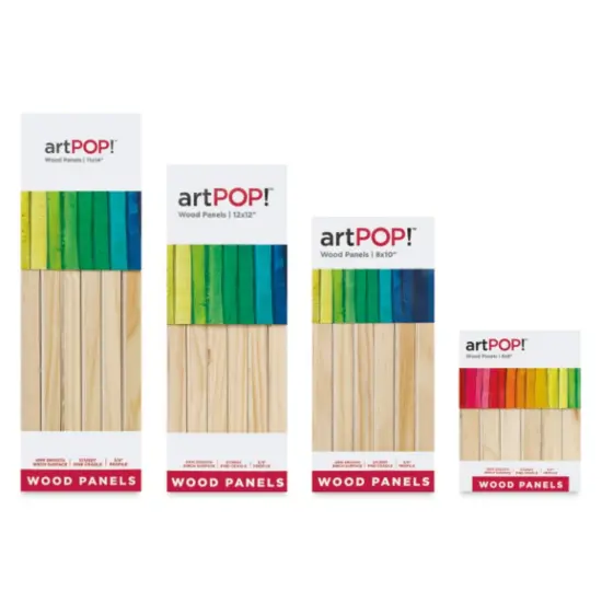 artPOP! Wood Panel Pack, 8 x 10 inches, Package of 6 Birch Wood Craft Panel Boards, 3/4 inch profile Pine Cradle for Pouring, Crafting, Painting {2}
