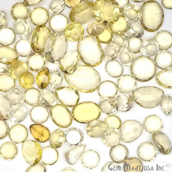 Lemon Topaz Gemstone, 100% Natural Faceted Loose Gems, November Birthstone, 10-20mm, 100 Carats {6}