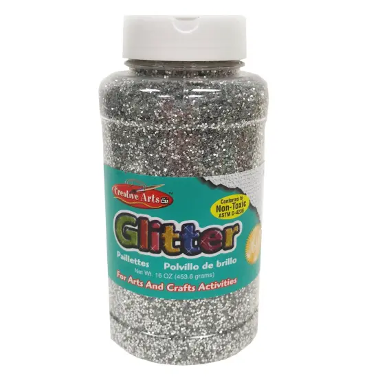 Creative Arts by Charles Leonard Glitter, 16 oz. Bottle, Silver {1}