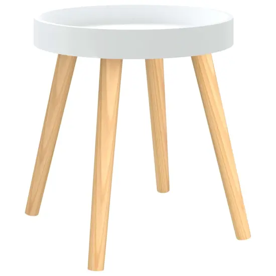 vidaXL Side Table White 15"x15"x15.7" Engineered Wood&Solid Wood Pine {2}