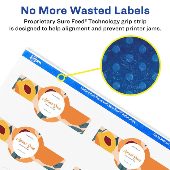 Avery Matte White Wraparound Labels with Sure Feed, 1-1/2" x 3-1/2" {4}