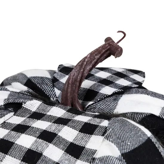 Northlight Buffalo Plaid Fall Harvest Pumpkin - 7" - Black and White {7}