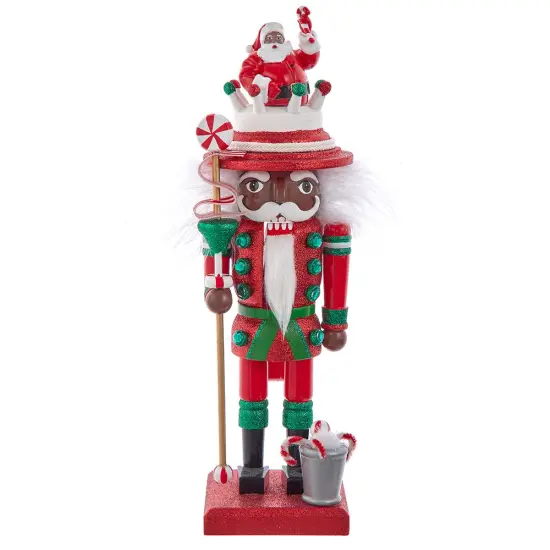 Kurt Adler 10-Inch Hollywood Black Nutcracker with Santa Hat {1}