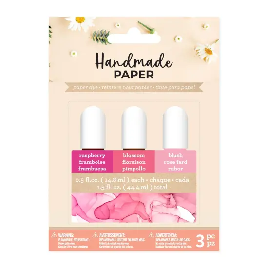 American Crafts Handmade Paper Dye 0.50oz 3/Pkg-Pinks {1}