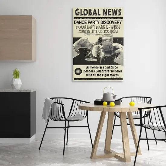 Stupell Industries Vintage Disco News Article Canvas Wall Art Design by Graffi*tee Studios {2}