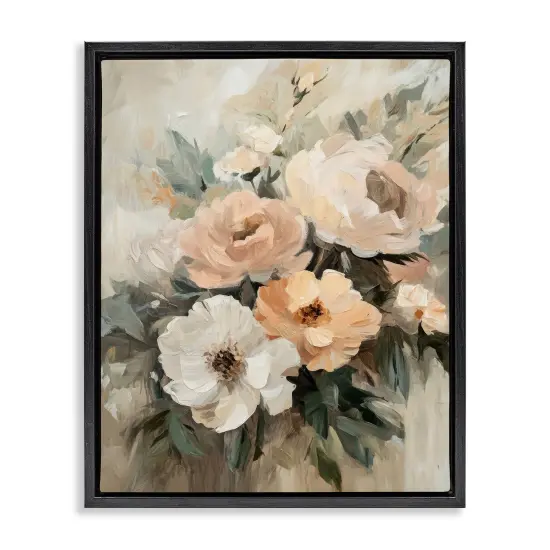 Stupell Industries Brushed Spring Bouquet Floater Framed Canvas Wall Art Design by Petal Prints Design {1}