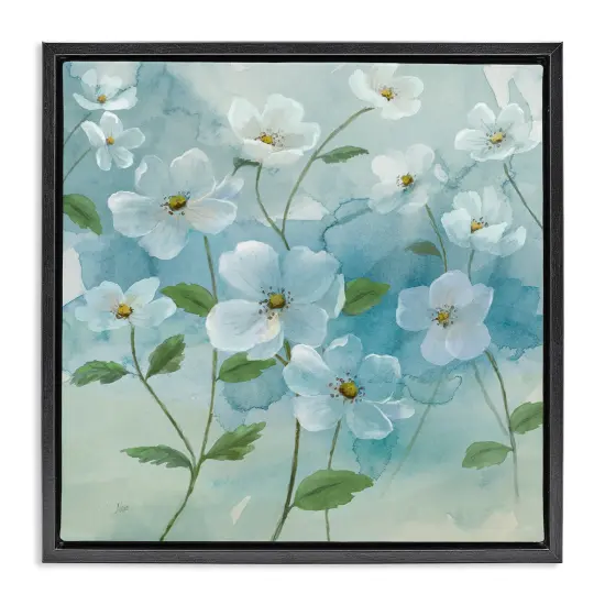 Stupell Industries Bountiful White Flowers Framed Floater Canvas Wall Art Design by Nan {1}