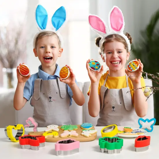 8 Pcs Easter Cookie Cutters, Sandwich Cutters, Holiday Biscuit Cutters with Comfort Grip, Molds for Cakes Biscuits and Sandwiches, Holiday Decorative Party Supplies {2}