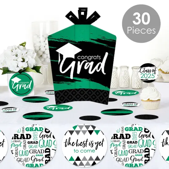 Big Dot of Happiness Green Grad - Best is Yet to Come - 2025 Green Graduation Party Decor and Confetti - Terrific Table Centerpiece Kit - Set of 30 {3}