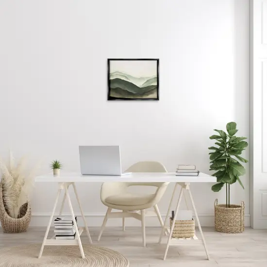 Stupell Industries Atmospheric Mountain Range Framed Floater Canvas Wall Art Black Floater Frame {2}