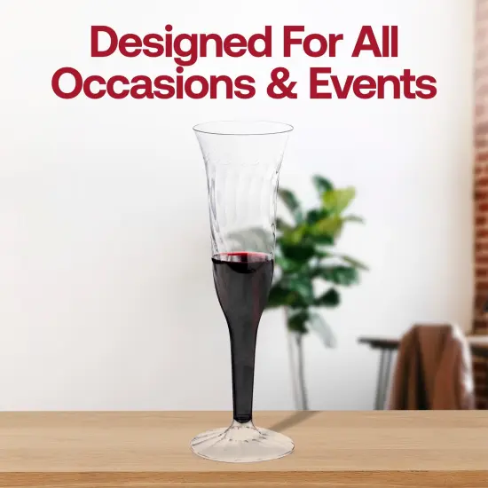 Clear Plastic Champagne Flutes - 5 oz. (96 Flutes) {6}