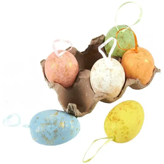 Juvale 36 Pack Easter Egg Ornaments, Shimmering Colorful Designs, Ideal Plastic Eggs Easter Decorations for DIY Arts & Crafts Projects (3 x 1.75 x 1.75 inches) {5}