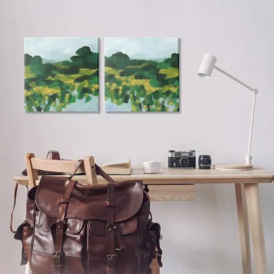 Stupell Industries Reflecting Green Nature 2pc Canvas Wall Art Set Design by June Erica Vess  {2}