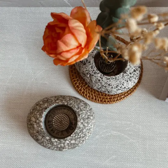 Beach Stone Ikebana Vase {3}