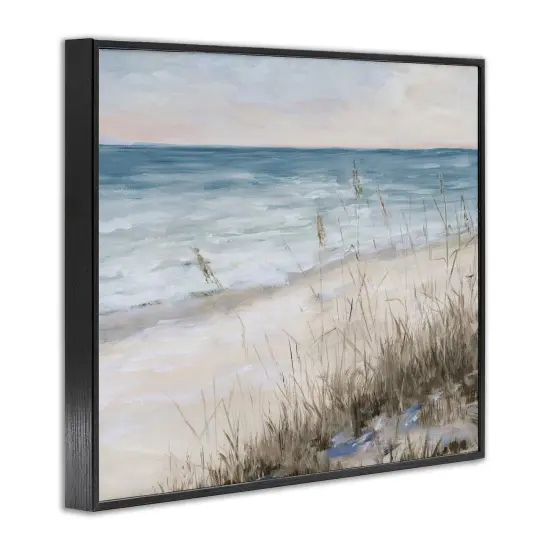 Stupell Industries Traditional Beach Coast Line Framed Giclee Art Black Frame {3}