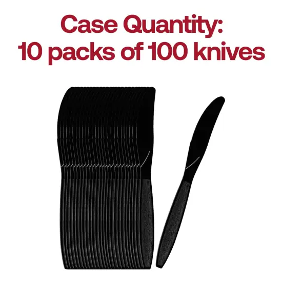 Black Plastic Disposable Knives (1000 Knives) {5}