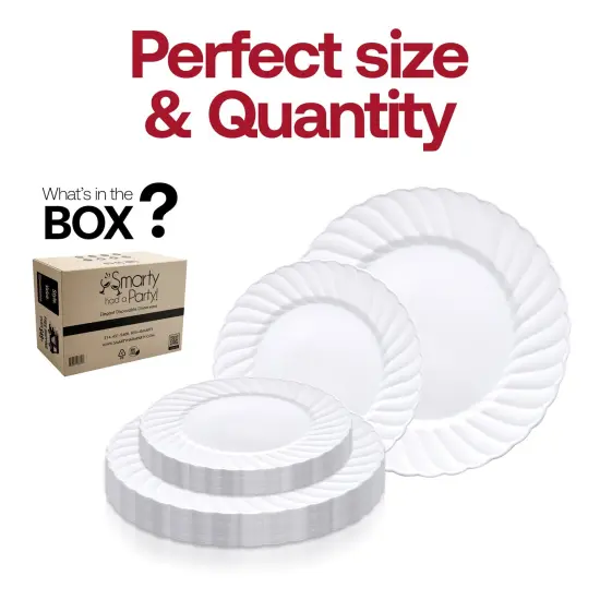 White Flair Plastic Dinnerware Value Set (144 Guests) {5}
