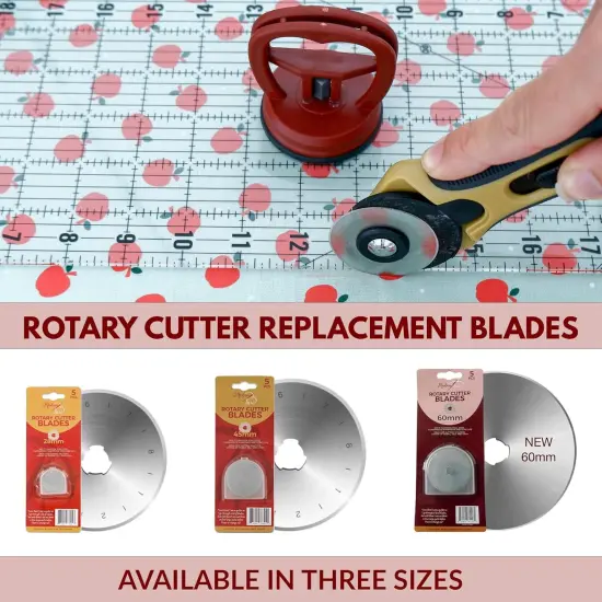 60mm Rotary Cutter Replacement Blades, 5 Tungsten Steel Blades | Cuts Thick Layers of Fabric, Felt, Leather and Vinyl &ndash; Compatible with Fiskars, Olfa, Clover and Other Brands {4}