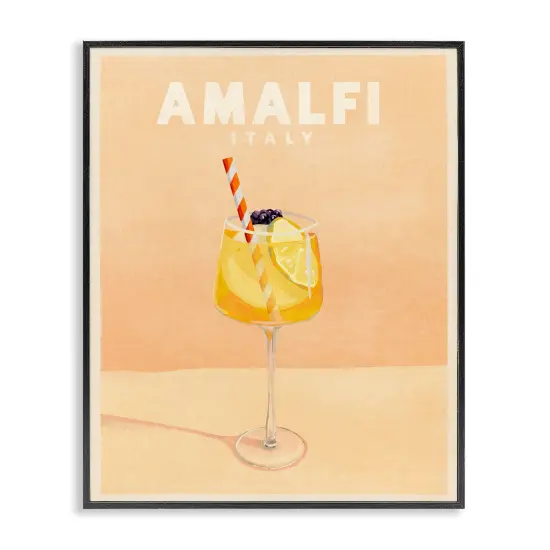 Stupell Industries Amalfi Italy with Cocktail Framed Giclee Wall Art Design by The Whiskey Ginger {7}