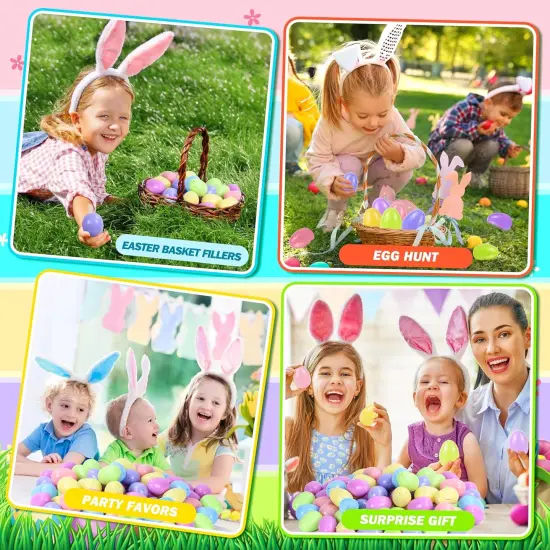 120 Pcs Pastel Colorful Plastic Easter Eggs Bulk, 2.3 ", Fillable Empty Easter Eggs for Fillling Candy, Treats, Easter Hunt Basket Suffers Fillers {3}