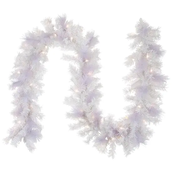 Northlight 9' x 10" Pre-Lit Vermont White Pine Artificial Christmas Garland, Clear Lights {3}