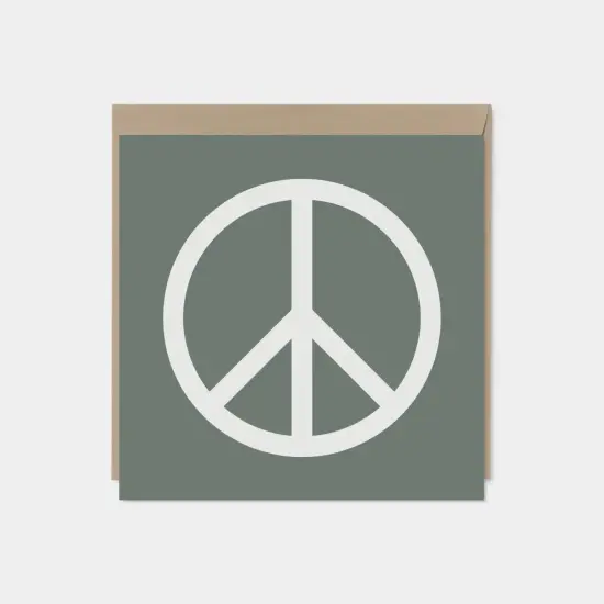 Orange Peace Sign Card, Square Peace {3}