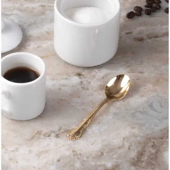 Fino 4.5-Inch Traditional Design Gold Plated Demi Spoon {4}