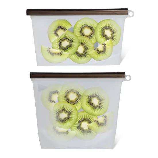 7Penn Silicone Food Storage Bag 500mL and 1000mL - 2pk Clear Reusable Food Bags {3}