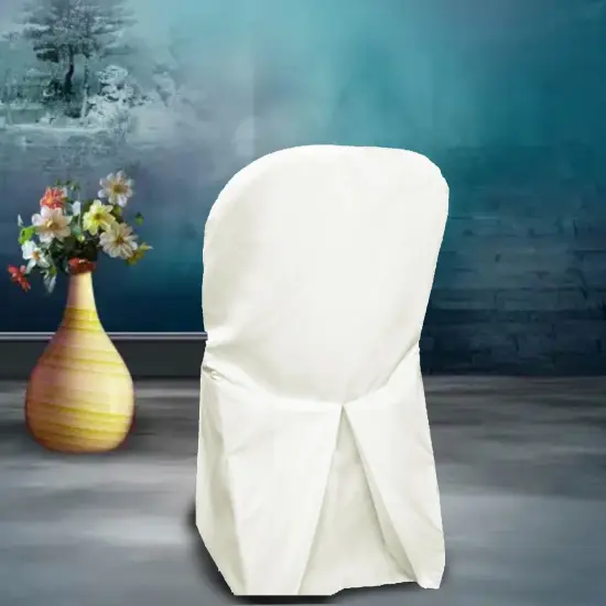 1 Piece Ivory Lamour Satin Chair Cover for Luxurious Folding Seating {2}