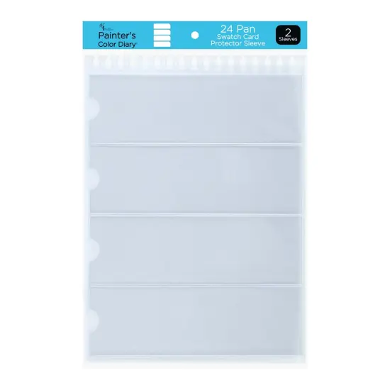 HG Art Concepts Painters Color Diary Swatch Card Protector Sleeves - Pack of 2, Size 24, 4 Card Pockets Per Sleeve, Clear Polypropylene, Fit Size 24 Swatches {1}