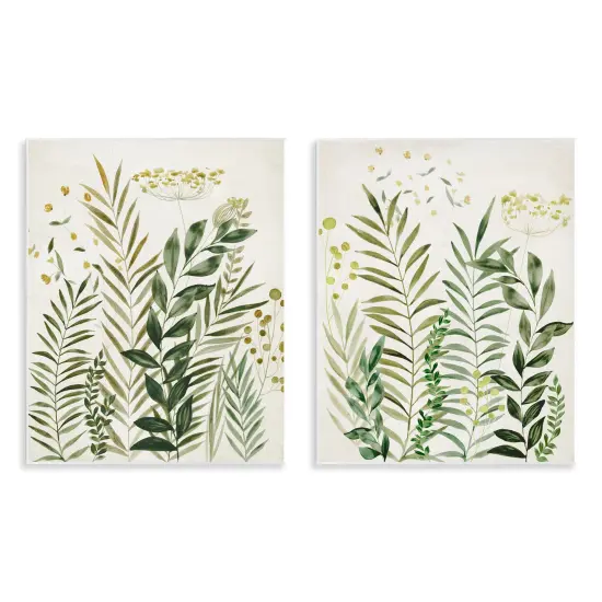 Stupell Industries Varied Leaves & Fronds 2pc Wall Plaque Art Set Design by Hannah Dawson {1}