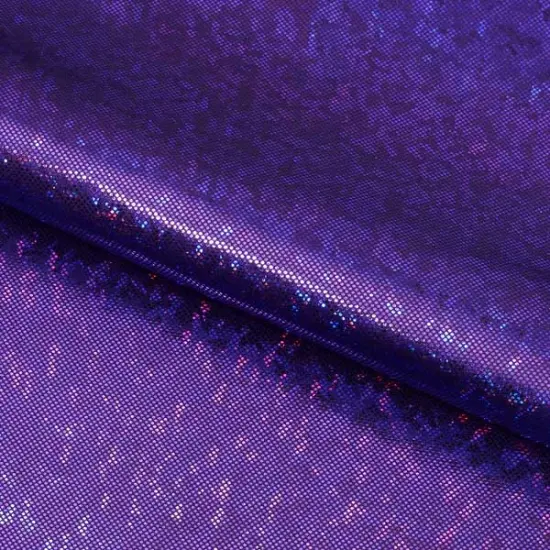 Shattered Glass Foiled Spandex Fabric Eggplant/Purple {1}
