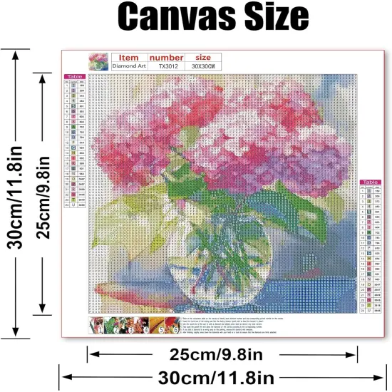 5D Diamond Painting Kits for Adults and Beginner Diamond Art Paint by Numbers for Home Wall Decoration and Gifts(12X12 inch) (Flower) {2}