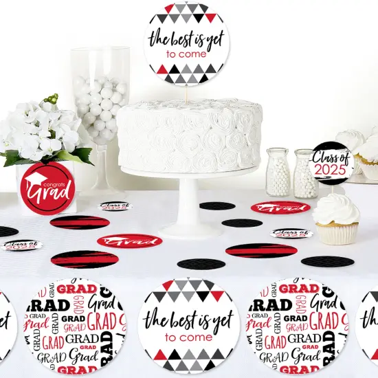 Big Dot of Happiness 2025 Red Graduation Party Giant Circle Confetti - Party Decorations - Large Confetti 27 Count {6}