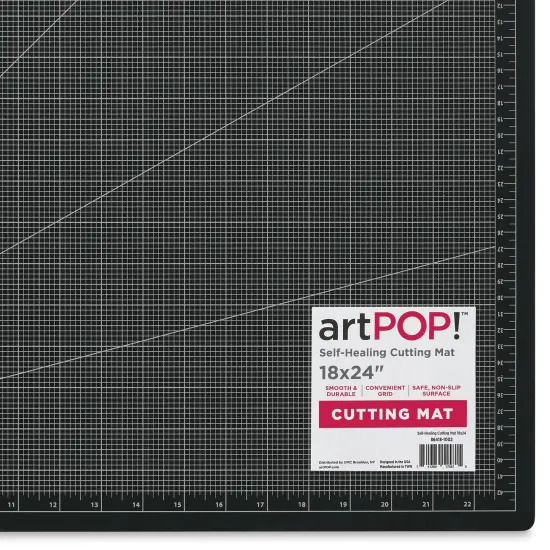 artPOP! Self Healing Cutting Mat, 18 x 24 inches, Grey and Black, Double-Sided with Grid, Non-Slip Surface for Fabric, Crafting, Scrapbooking, Sewing, Journals {3}