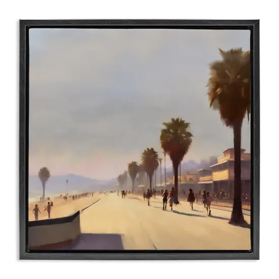 Stupell Industries Palm Tree Boulevard Framed Floater Canvas Wall Art Design by Noah Bay {1}
